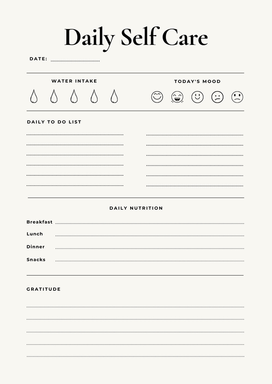 Self Care Planner