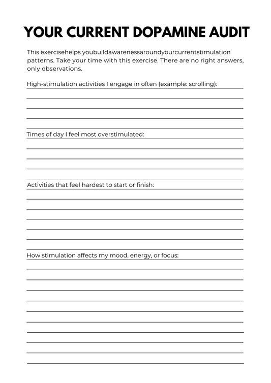 Dopamine Detox Workbook