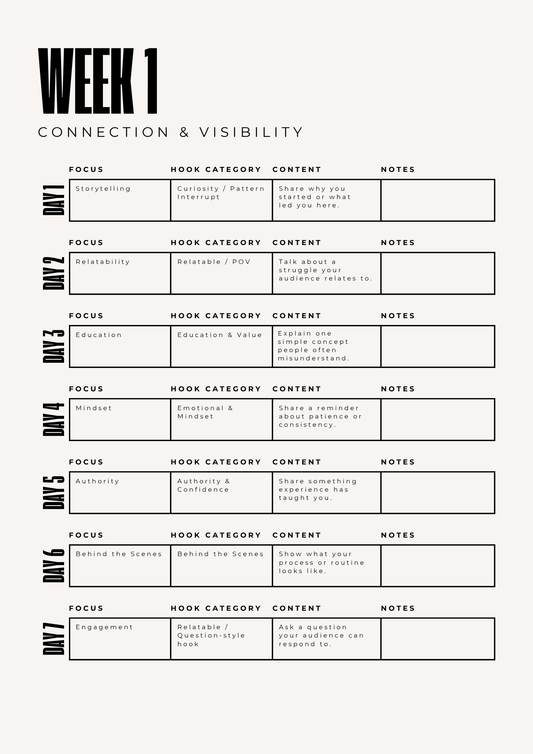 31 Day Content Calendar