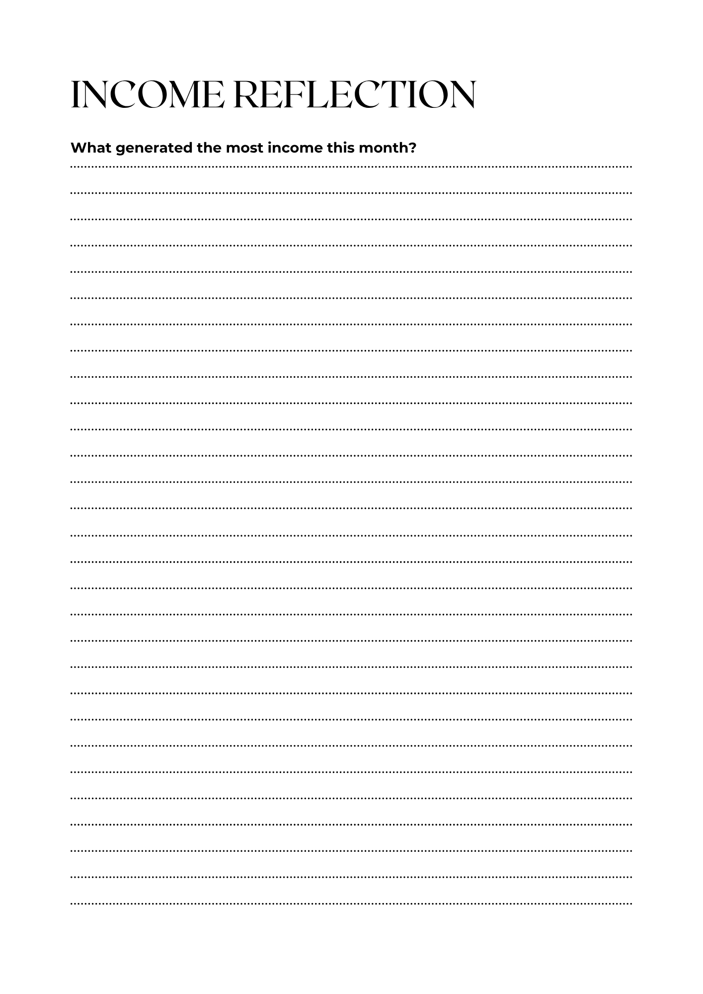 Monthly Income Tracker