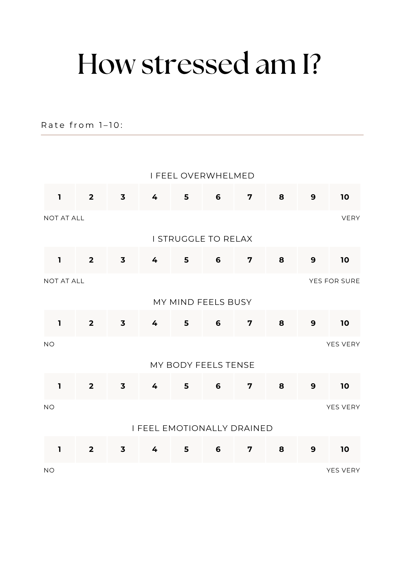 Stress Regulation Workbook