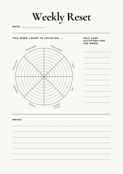 Self Care Planner