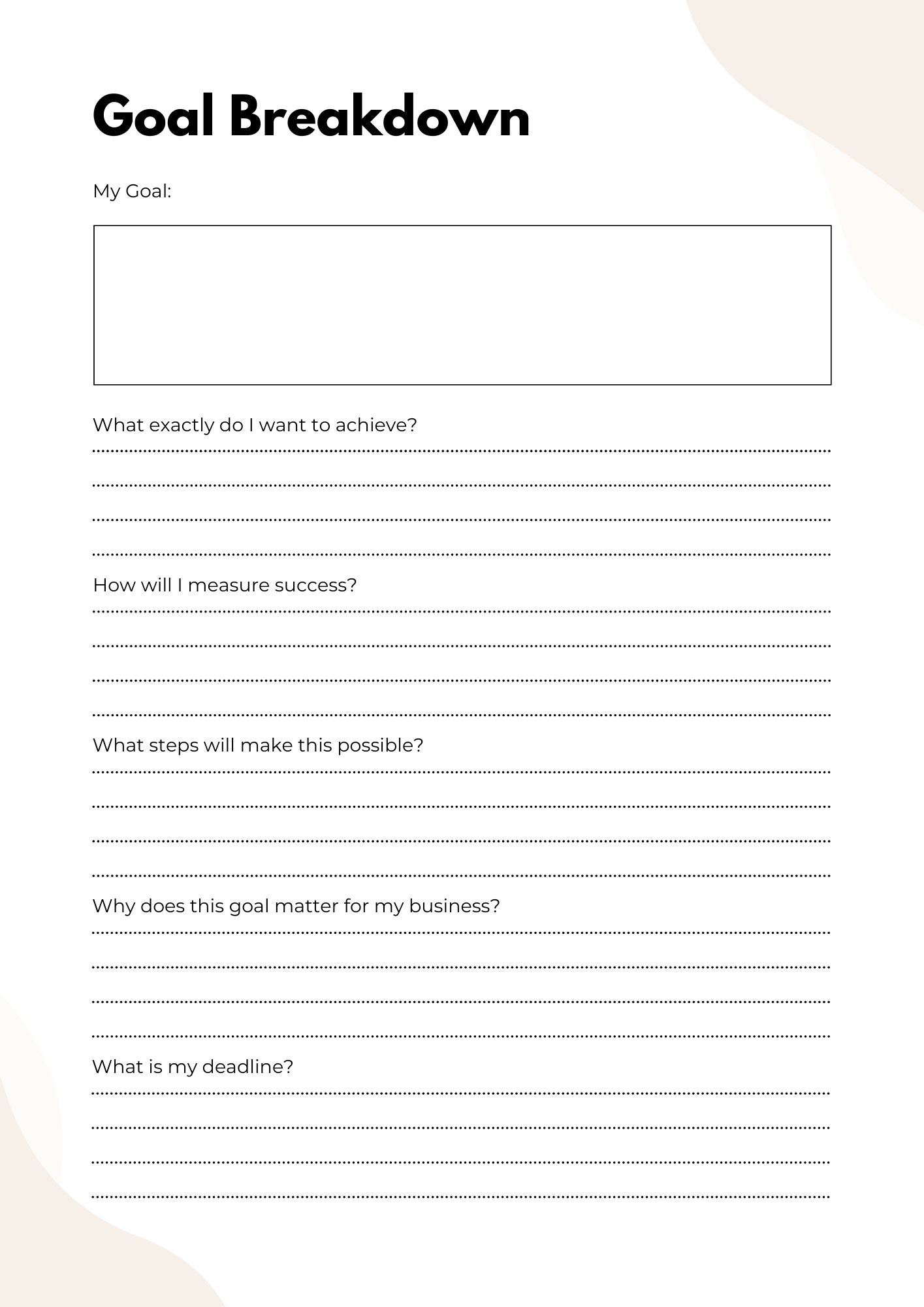 Business Goal Planner